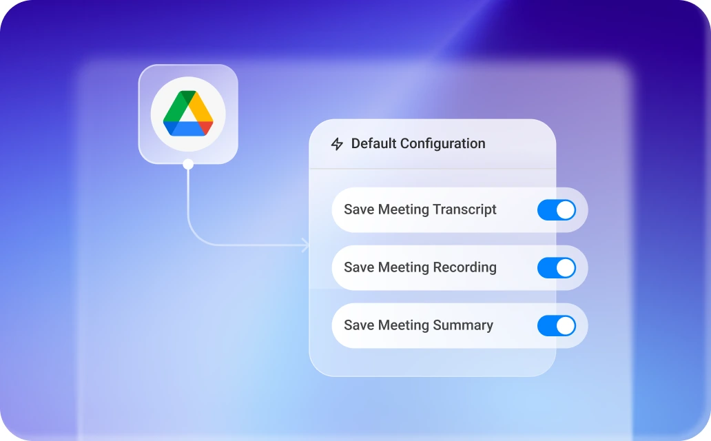 MeetScript pushing meeting notes to Google Drive through its integrations